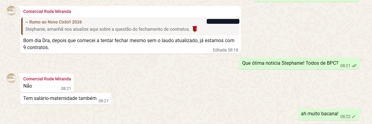 Registro de resultado em Previdenciário