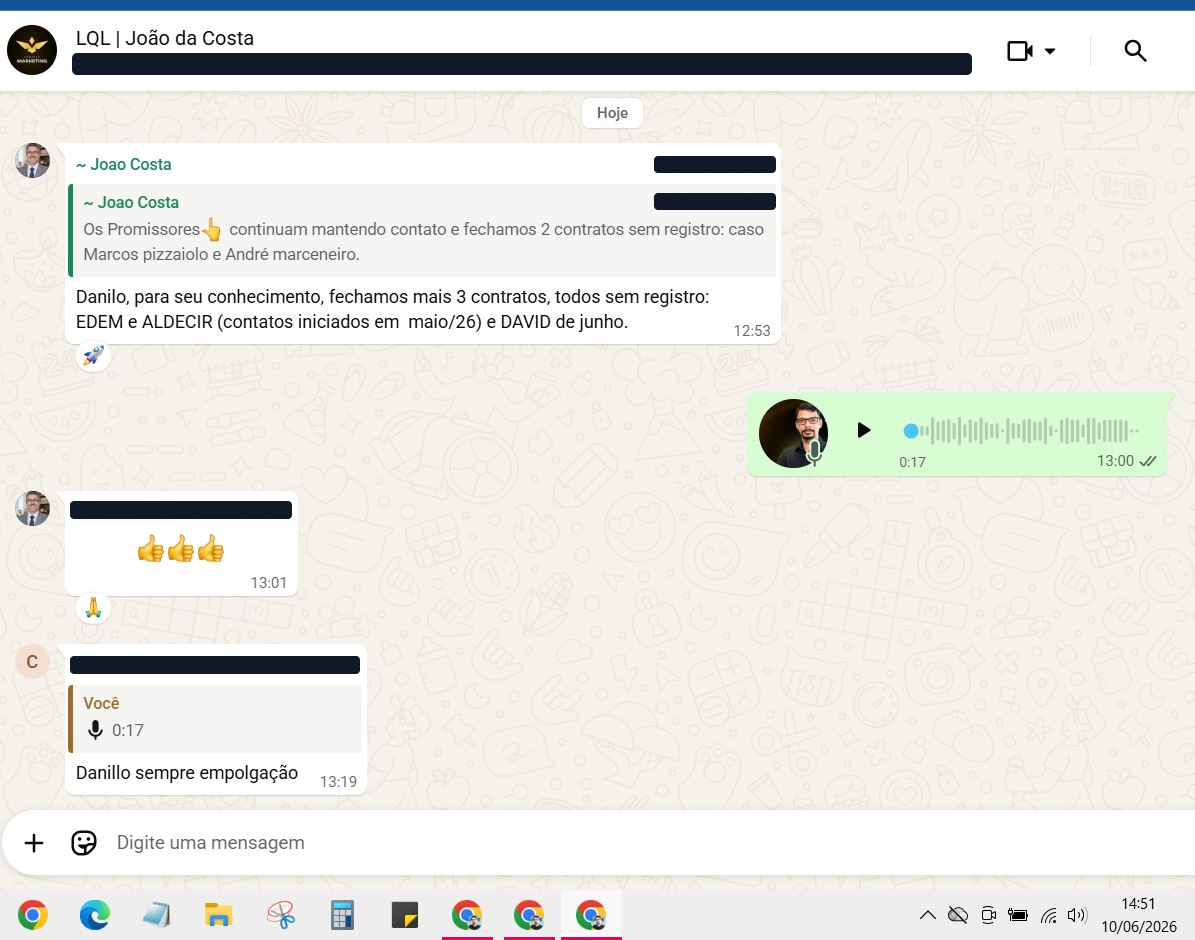 Registro de resultado em Trabalhista
