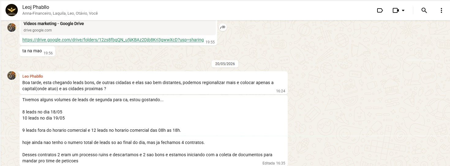 Registro de resultado em Trabalhista